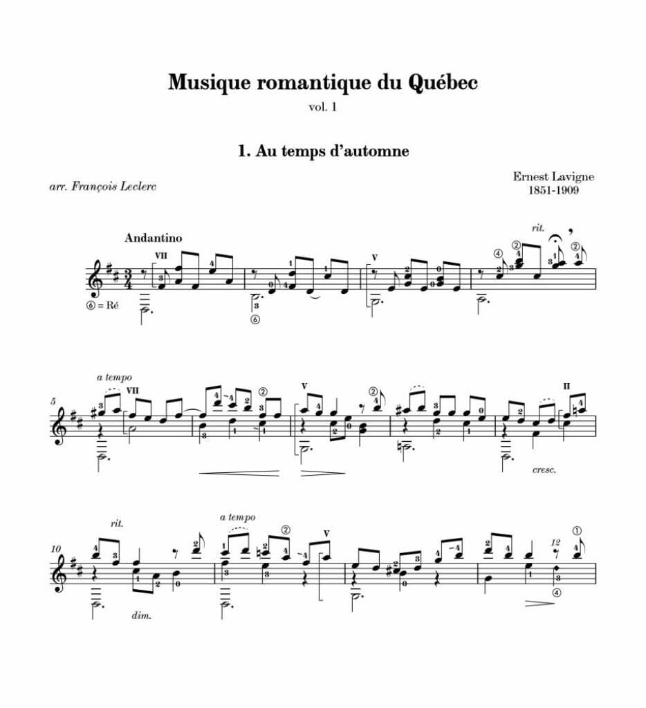 Musique romantique du Québec, vol. 1